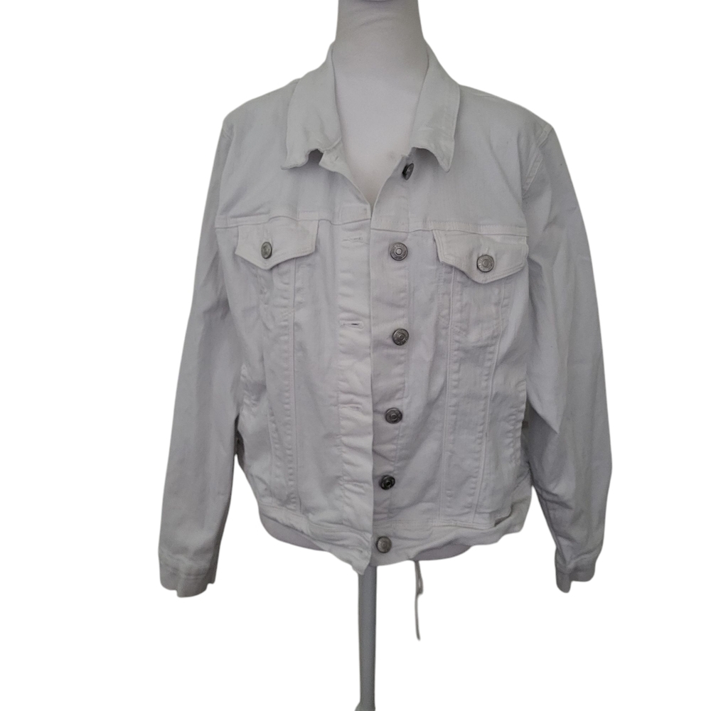 Nine West White Denim Trucker Jacket